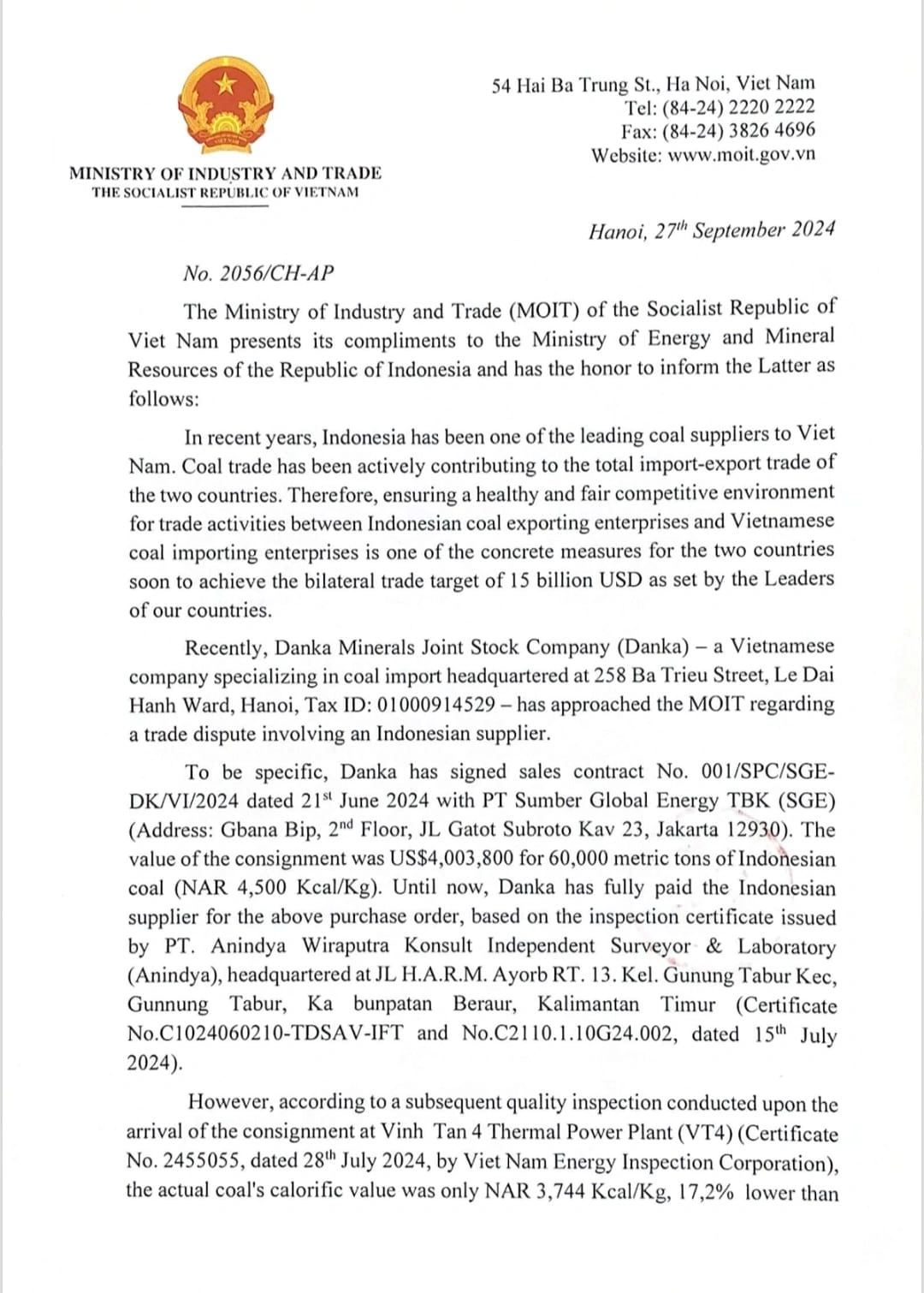 surat dari vietnam hal 1