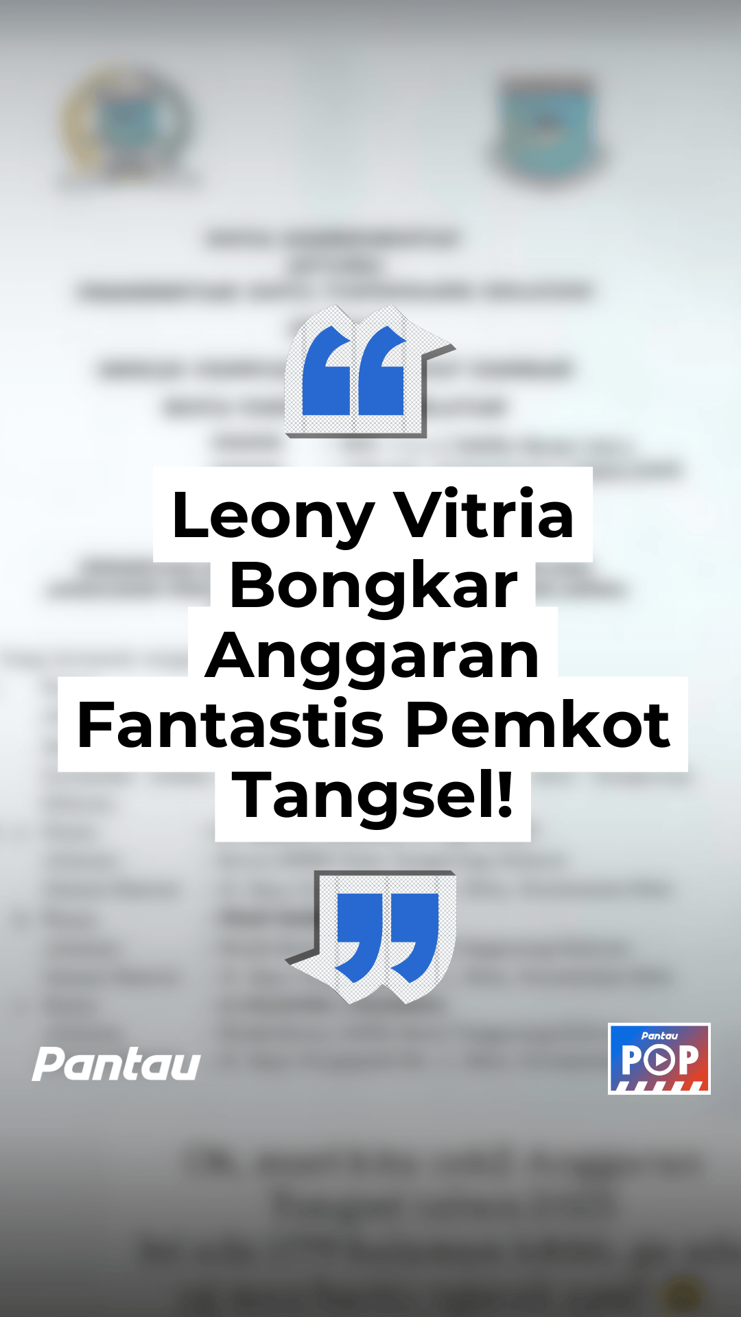 LEONY VITRIA BONGKAR ANGGARAN FANTASTIS PEMKOT TANGSEL!