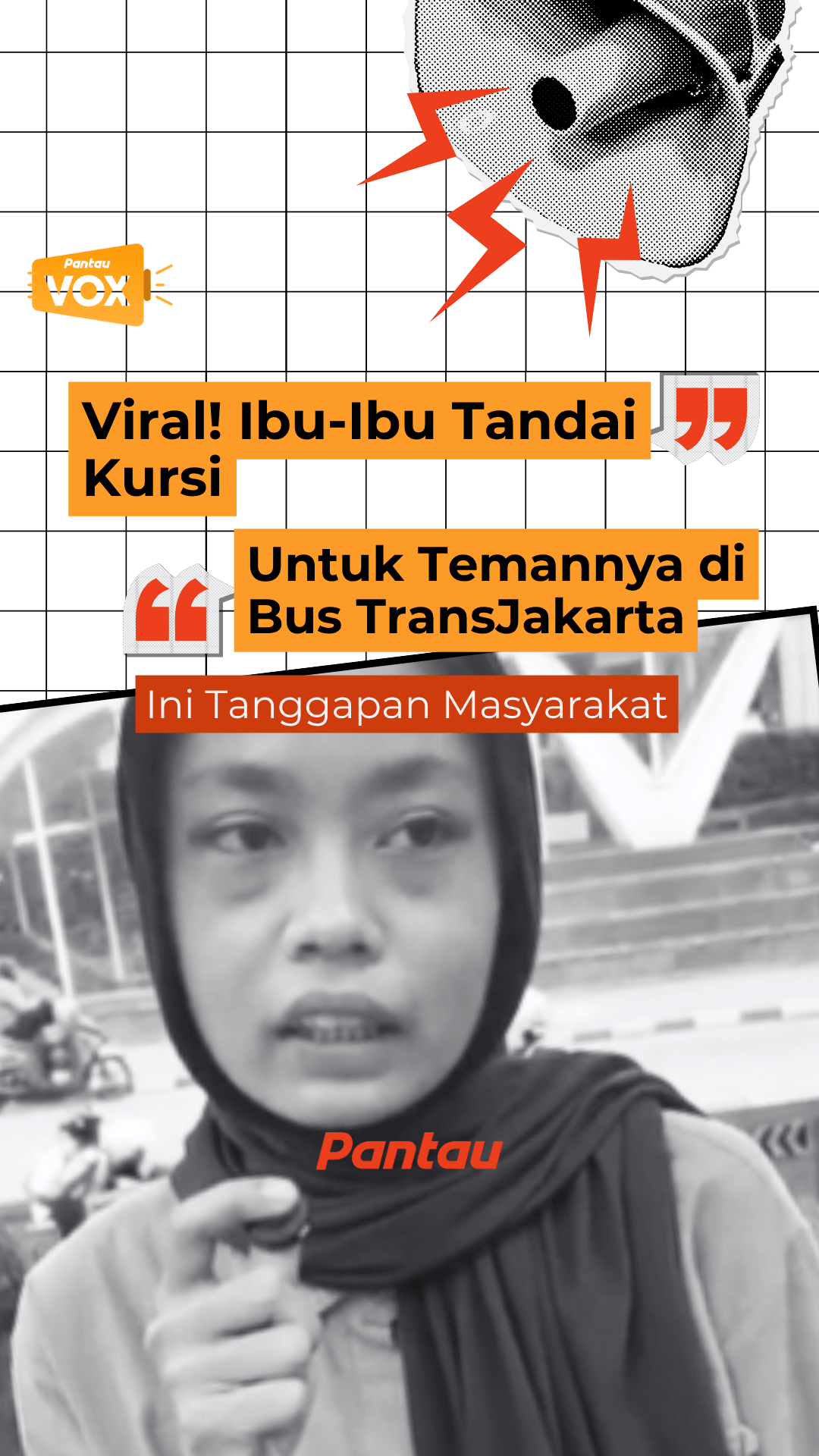 IBU-IBU TANDAI KURSI BUS TRANSJAKARTA