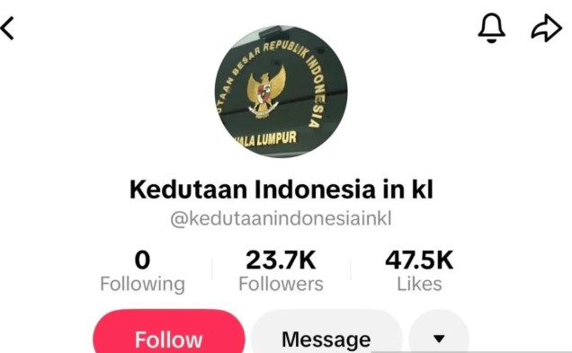 KBRI Kuala Lumpur Laporkan Akun TikTok Palsu yang Mengatasnamakan Kedutaan
